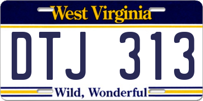 WV license plate DTJ313