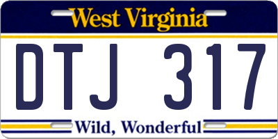WV license plate DTJ317