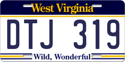 WV license plate DTJ319