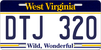WV license plate DTJ320