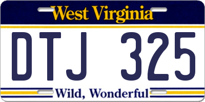 WV license plate DTJ325