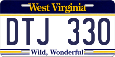 WV license plate DTJ330