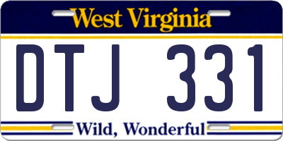 WV license plate DTJ331