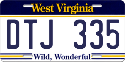 WV license plate DTJ335