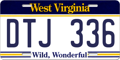 WV license plate DTJ336