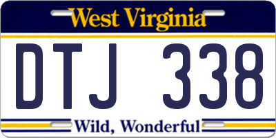 WV license plate DTJ338