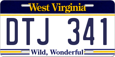 WV license plate DTJ341