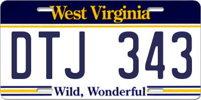WV license plate DTJ343