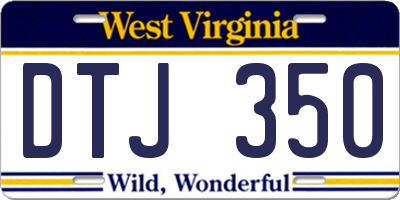 WV license plate DTJ350