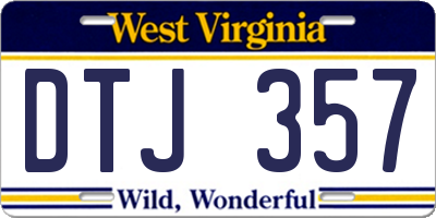 WV license plate DTJ357