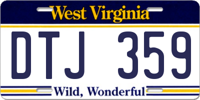WV license plate DTJ359