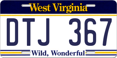 WV license plate DTJ367