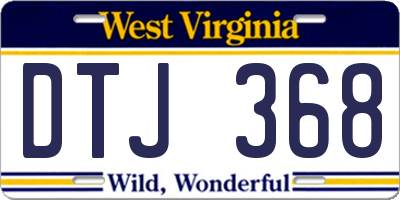 WV license plate DTJ368