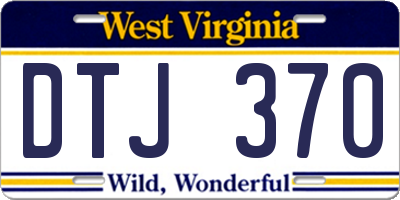 WV license plate DTJ370