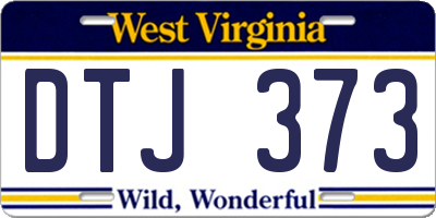 WV license plate DTJ373