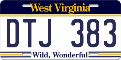 WV license plate DTJ383
