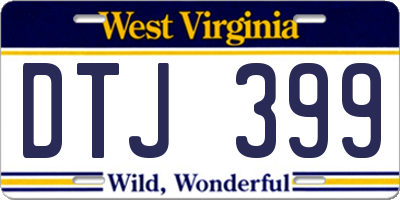 WV license plate DTJ399