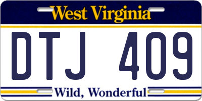WV license plate DTJ409