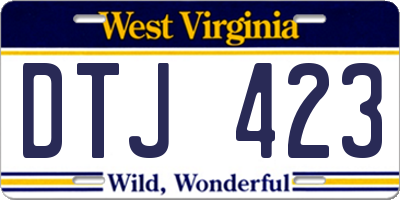 WV license plate DTJ423