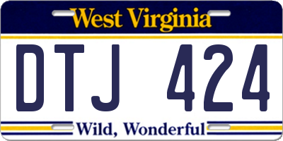 WV license plate DTJ424