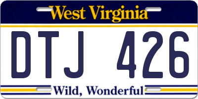 WV license plate DTJ426