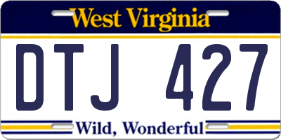WV license plate DTJ427