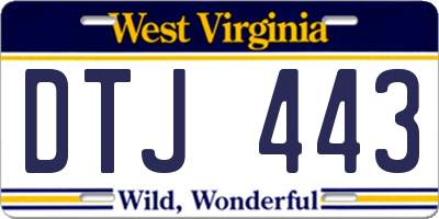 WV license plate DTJ443