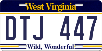 WV license plate DTJ447