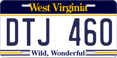 WV license plate DTJ460
