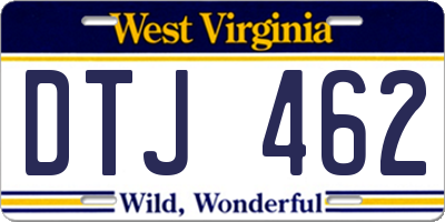 WV license plate DTJ462