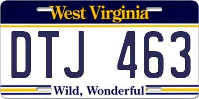 WV license plate DTJ463