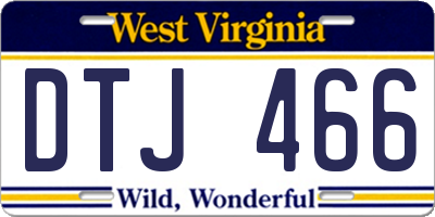 WV license plate DTJ466