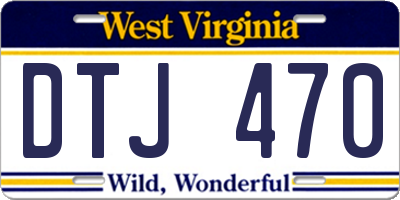 WV license plate DTJ470