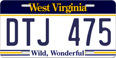 WV license plate DTJ475