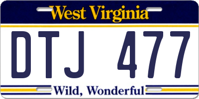 WV license plate DTJ477