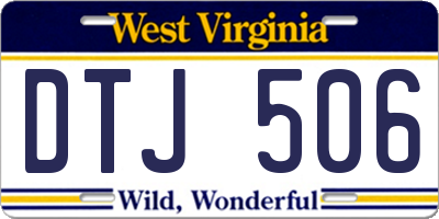 WV license plate DTJ506