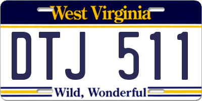 WV license plate DTJ511