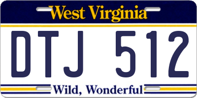 WV license plate DTJ512