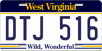 WV license plate DTJ516