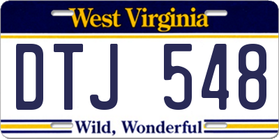 WV license plate DTJ548