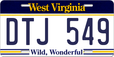 WV license plate DTJ549