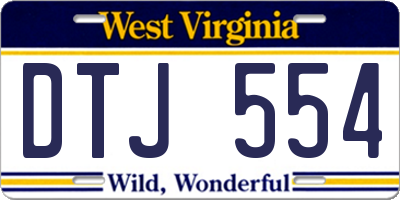 WV license plate DTJ554