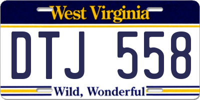 WV license plate DTJ558
