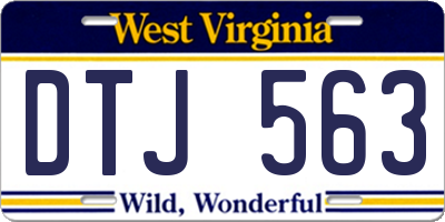 WV license plate DTJ563