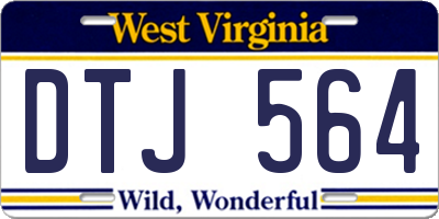 WV license plate DTJ564