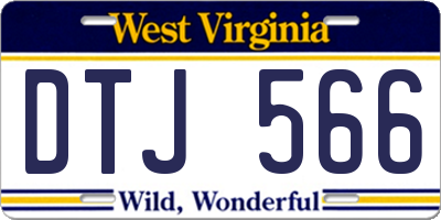 WV license plate DTJ566