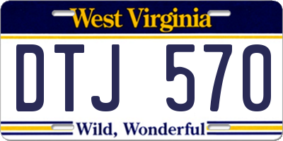 WV license plate DTJ570