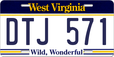 WV license plate DTJ571