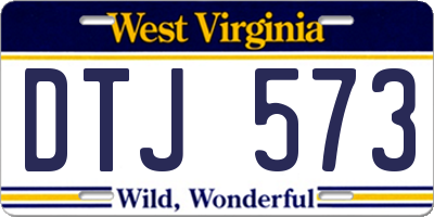 WV license plate DTJ573