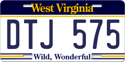 WV license plate DTJ575